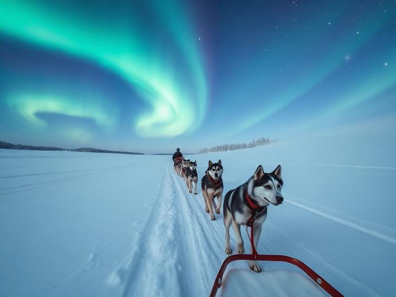 Arctic Dog Sledding Under the Northern Lights